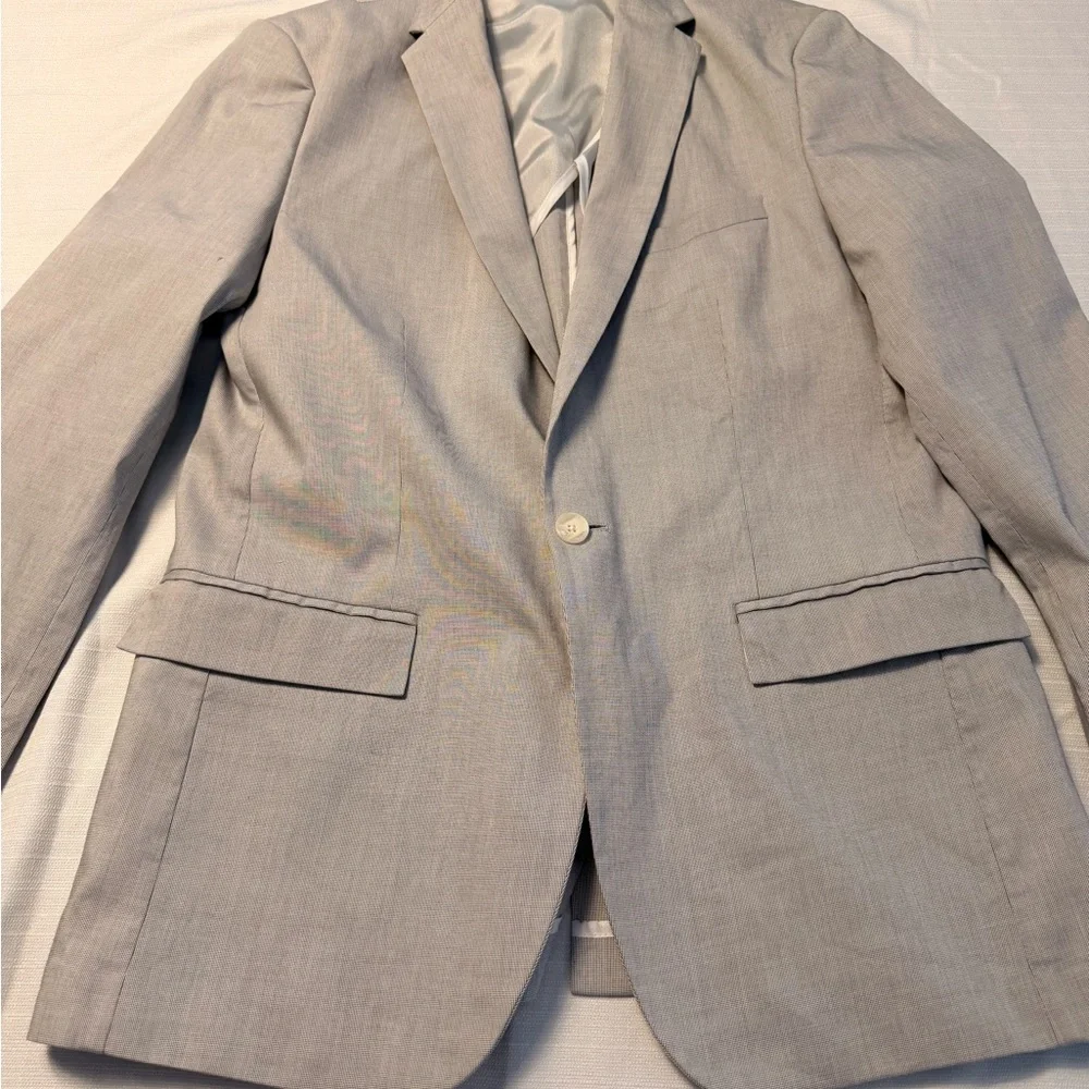 Calvin Klein Light Gray Single-Breasted Blazer